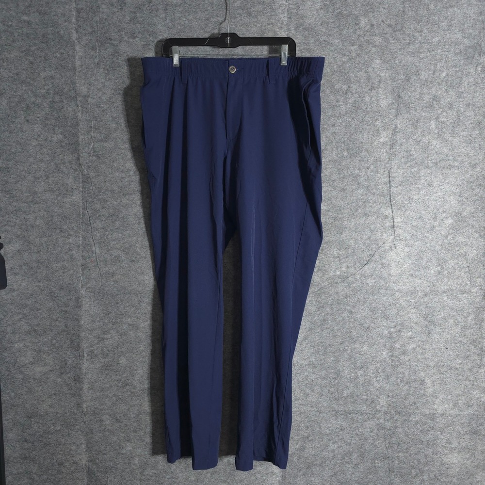 Under Armour Pants Men 40x32 Navy Blue Golf Performance Stretch Flat Front Solid